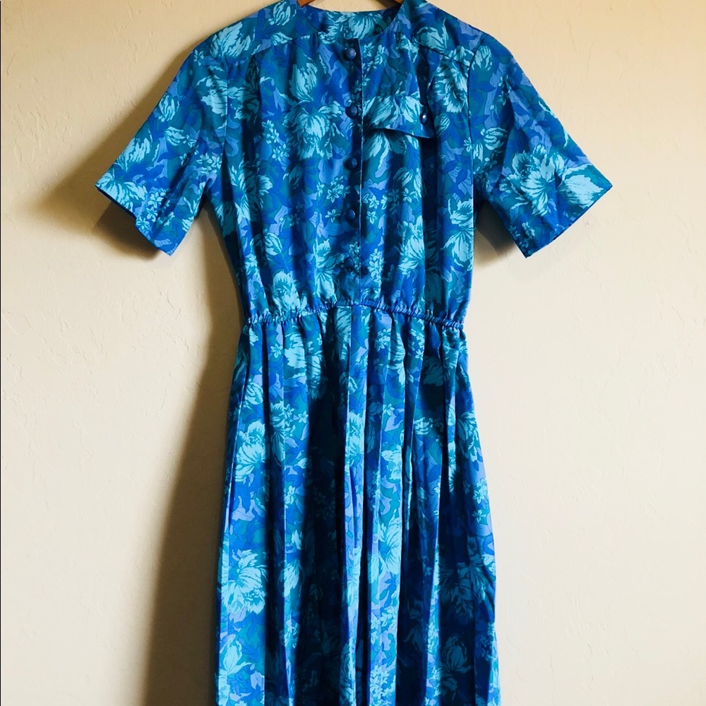 Vintage Floral Print Dress